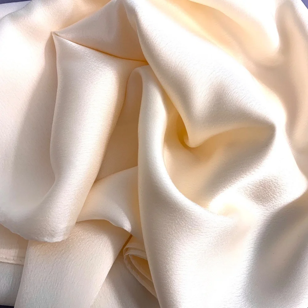 Ivory White 100% SILK SATIN Large Shawl Scarf Wrap Wedding Bridal Cover up